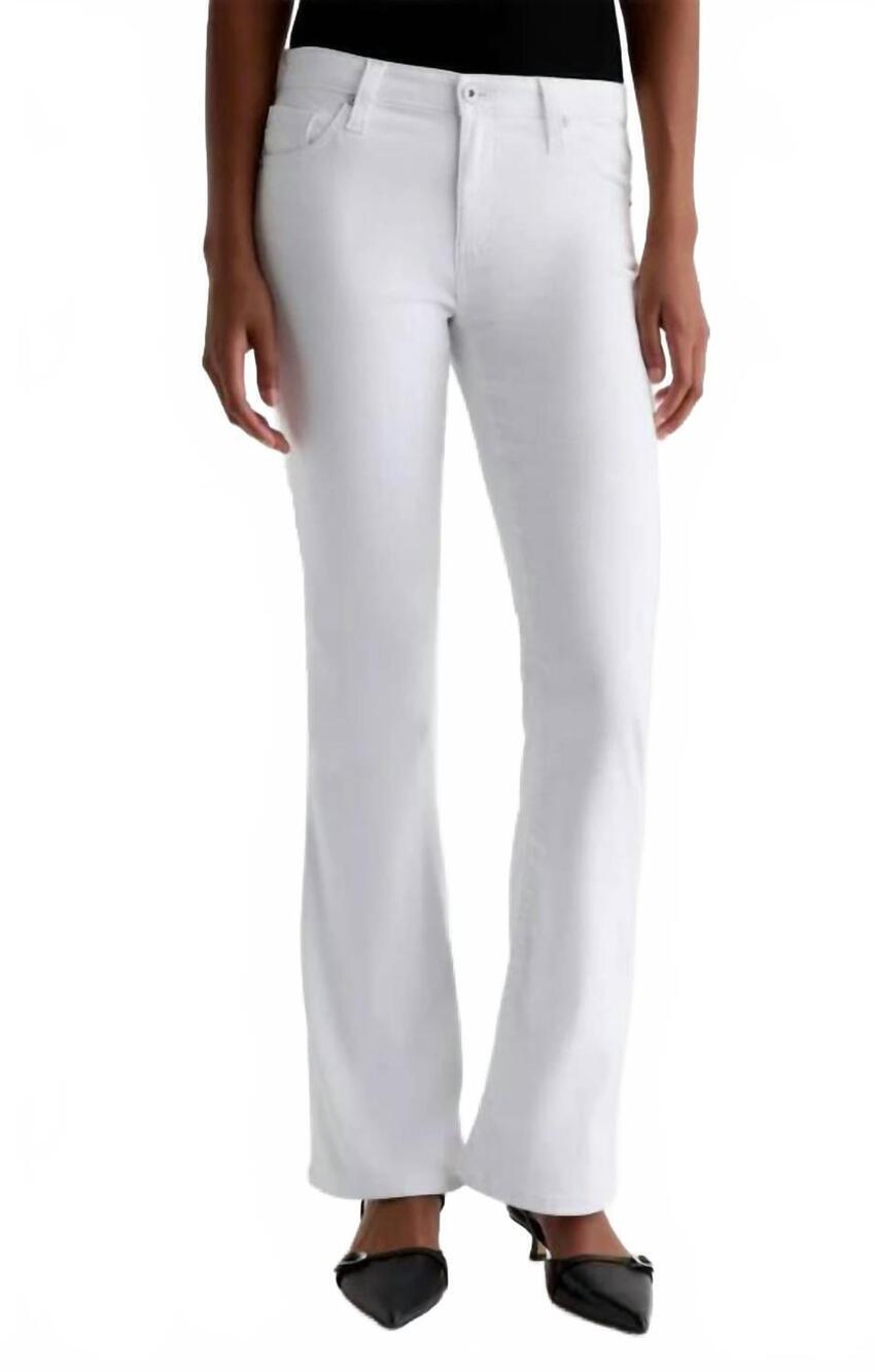 NEW AG JEANS angel low-rise bootcut jeans in gallery white
